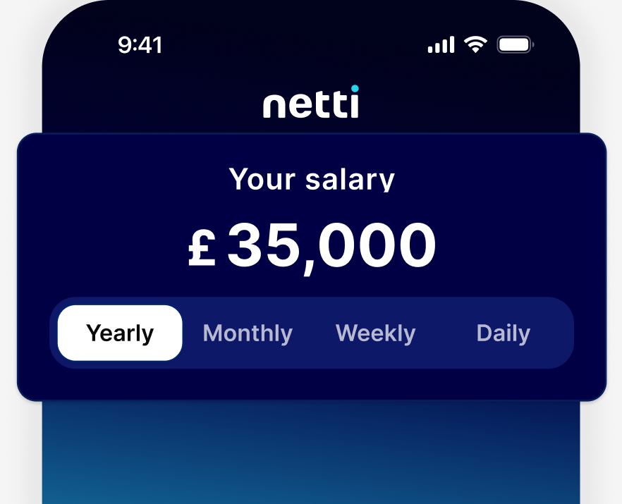Netti Calculate screen — entering gross salary