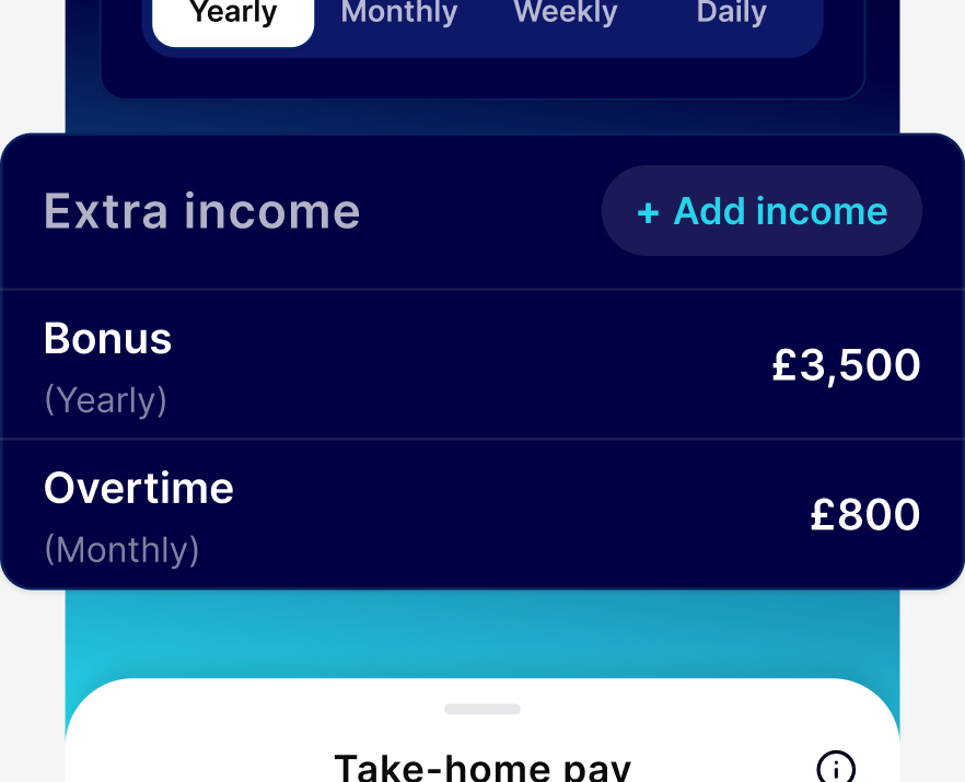 Netti Extra income card showing a modelled bonus and overtime payment